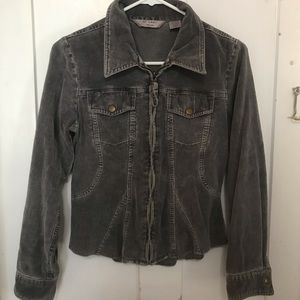 Gray corduroy zip jacket, size S